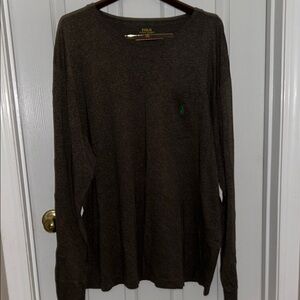 Polo by Ralph Lauren Men's Brown Long Sleeve Shirt with pocket
